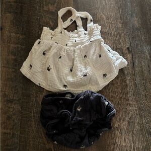 Carter's White and Black palm tree Print Set